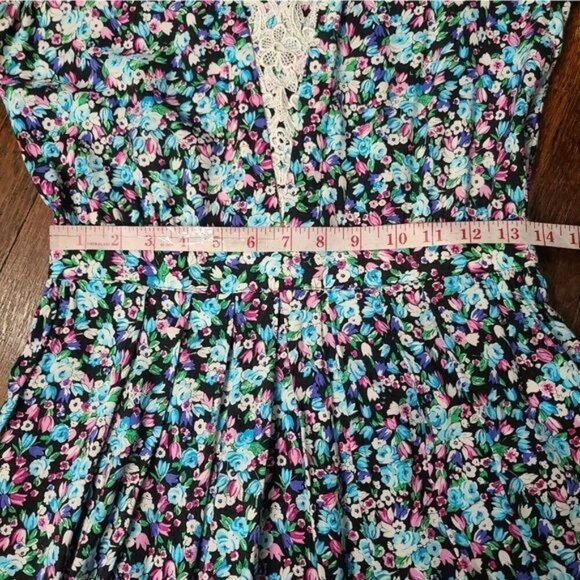 Vintage Dainty Blue Pink Cottagecore Floral Dress - Picture 11 of 16